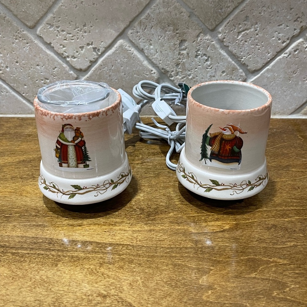 Crazy Mountain Snowman & Santa Votive Warmer